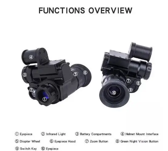 Монокуляр (прилад) з нічним баченням Vector Optics NVG 10 + WiFi на каску (до 800м) 53221321 фото