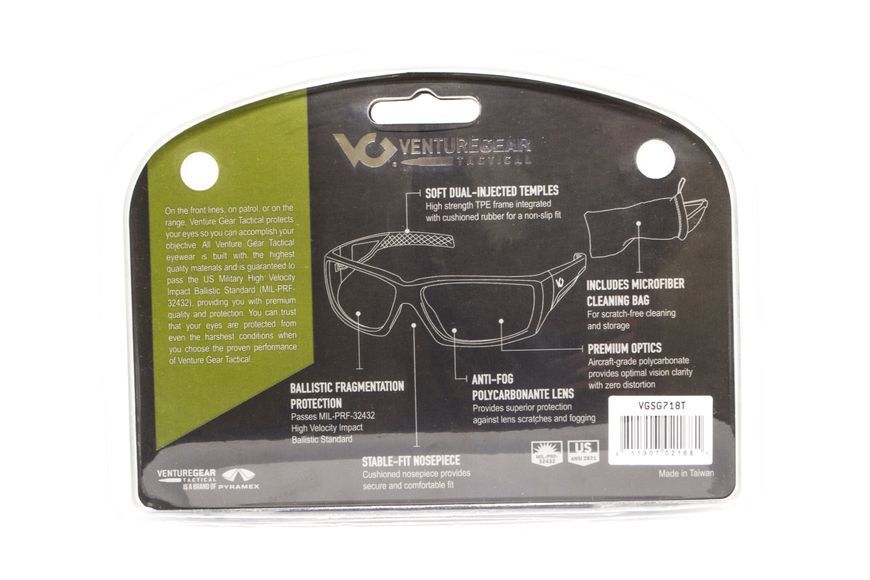Окуляри захисні Venture Gear Tactical OverWatch Gray (clear) Anti-Fog, прозорі в сірій оправі 3ОВЕР-У10 фото