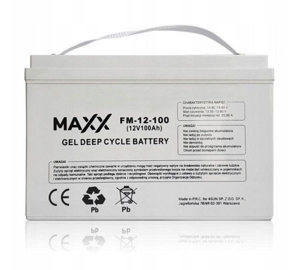 Акумулятор гелевий 4SUN MAXX GEL DEEP CYCLE 100Ah 12V 99488884 фото