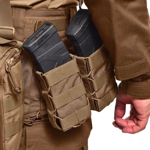 Підсумок для магазинів одинарний відкритий тканевий Stealth PRO. Cordura 1000. Колір Койот 4953 фото