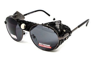 Окуляри захисні Global Vision Aviator-5 GunMetal (gray), сірі в темній оправі зі з'ємним ущільнювачем із синтетичної "шкіри" GV-AVI5GM-GR фото