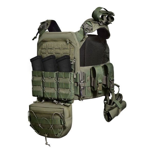 Бронежилет з підсумками 3&ndash;го класу MPS warrior pack + Бронеплити+ балістичні пакети захист боків та паху 1 клас ДСТУ. Колір Ranger Green 4322 фото
