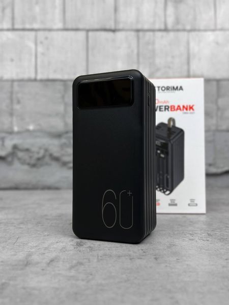 Потужний переносний Power Bank 60000 mAh Torima TRM-007 чорний Повербанк Реальна ємність 92173697 фото