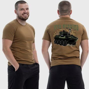 Чоловіча тактична футболка з принтом Sunset Goons never hurried скелет танк, Койот 4071698 фото