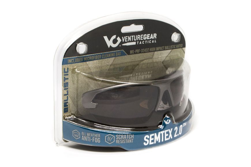 Окуляри захисні Venture Gear Tactical Semtex 2.0 Tan (forest gray) Anti-Fog, чорно-зелені в пісочній оправі 3СЕМТ-21 фото