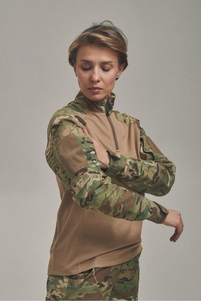 Тактична сорочка Ubacs UA жіноча (Лакоста піке койот) з довгими рукавами ріп-стоп PL мультикам 4362924 фото