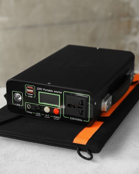 Портативна зарядна станція 300W 220V/2xUSB із сонячною панеллю 45W EP-3018 34672979 фото