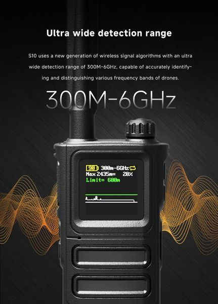 Дрон-детектор, БПЛ и радиосигнала Detector Skydroid S10 частота от 300Мhz go 6Ghz 7084403 фото