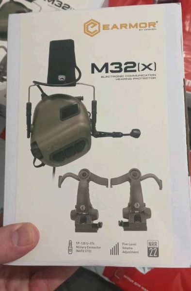 Тактичні навушники з мікрофоном Earmor M32X Mark3 GREEN 20000 фото