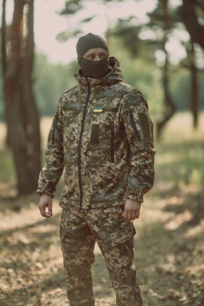 Зимова військова куртка Soft Shel (софтшел) піксель 1362955 фото