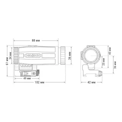 Збільшувач Holosun HM3X 3x, HM3X HM3X фото