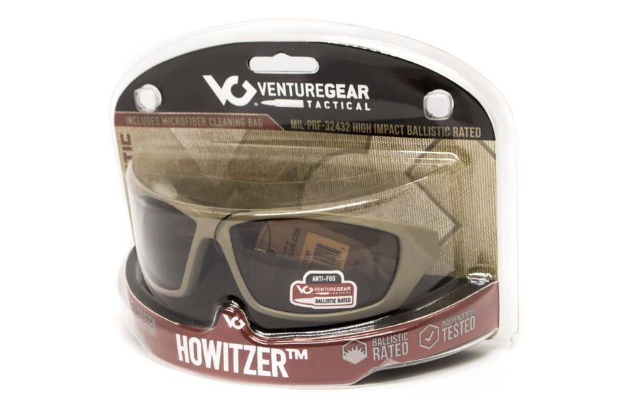 Захисні окуляри Venture Gear Tactical Howitzer Black (bronze) Anti-Fog, коричневі в чорній оправі VG-HOWIBK-BZ1 фото