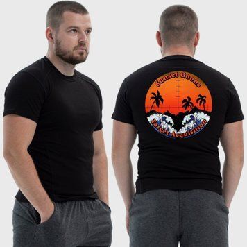 Чоловіча тактична футболка з принтом Sunset Goons морська піхота приціл пальми, Чорний 4071826 фото