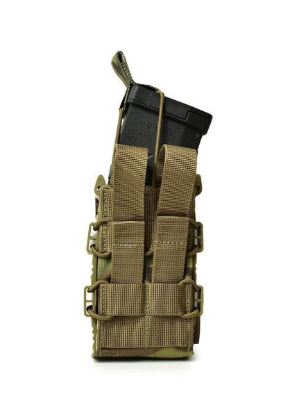 Одинарний відкритий пластиковий підсумок для магазинів Bronya Kyiv Rapid. Cordura 1000. Колір Мультикам 138 фото