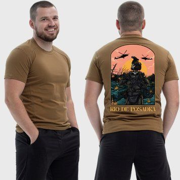 Чоловіча тактична футболка з принтом Sunset Goons Rio de Posadka скелет Ріо де посадка, Койот 4071768 фото