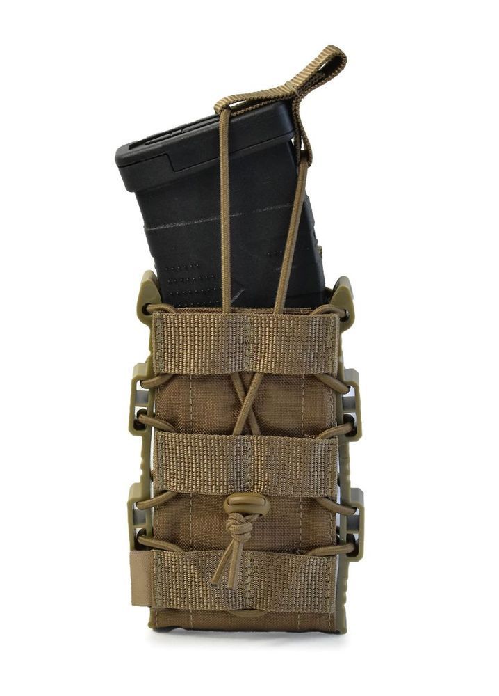 Одинарний відкритий пластиковий підсумок для магазинів Bronya Kyiv Rapid. Cordura 1000. Колір Койот 316 фото