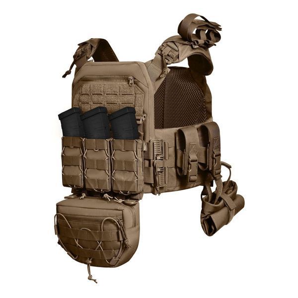Бронежилет з підсумками 6&ndash;го класу MPS warrior pack + Бронеплити + балістичні пакети захист боків та паху 1 клас ДСТУ. Колір Койот 4335 фото