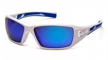 Окуляри захисні Pyramex Velar White (ice blue mirror) дзеркальні сині в білій оправі 2ВЕЛАР-Б90 фото