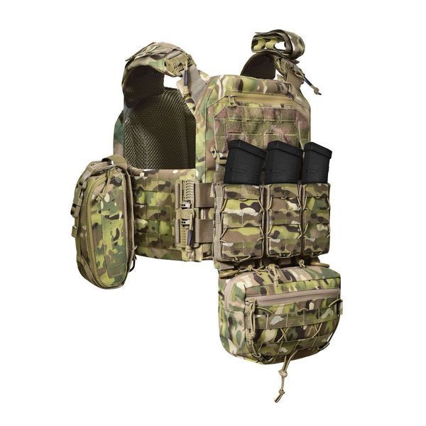 Бронежилет з підсумками 6&ndash;го класу MPS warrior pack + Бронеплити + балістичні пакети захист боків та паху 1 клас ДСТУ. Колір Мультикам 4334 фото