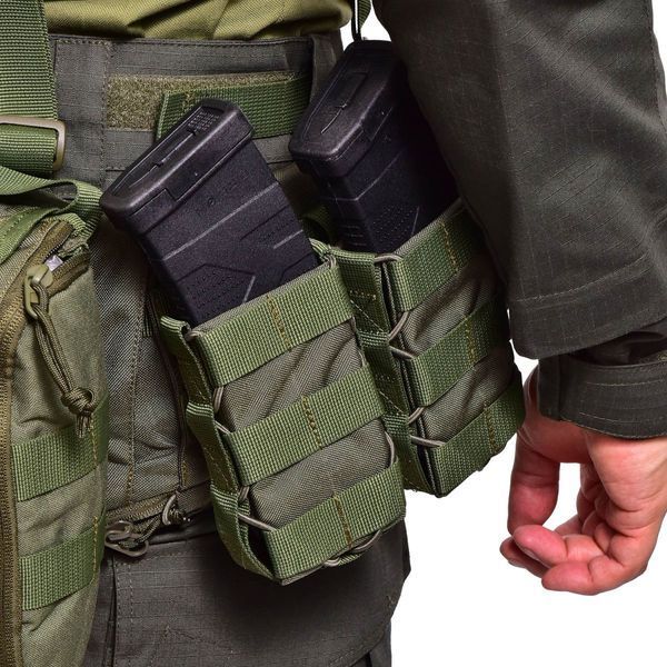 Підсумок для магазинів одинарний відкритий тканевий Stealth PRO. Cordura 1000. Колір Ranger Green 4956 фото