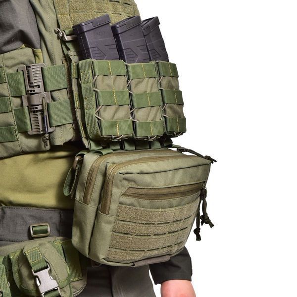 Підсумок для магазинів одинарний відкритий тканевий Stealth PRO. Cordura 1000. Колір Ranger Green 4956 фото