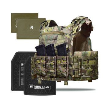 Бронежилет 5&ndash;го класу Striker pack MPS М8 PRO + Бронеплити + балістичні пакети захист боків 1 класс ДСТУ. Мультикам 4269 фото
