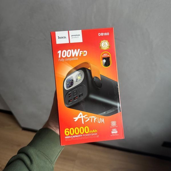 Повністю сумісний павербанк Hoco DB160 Astrum PD100W 60 000mAh Black 02084294 фото