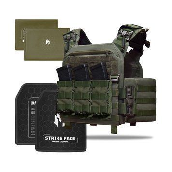 Бронежилет 5&ndash;го класу Striker pack MPS М8 PRO + Бронеплити + балістичні пакети захист боків 1 класс ДСТУ. Ranger Green 4267 фото