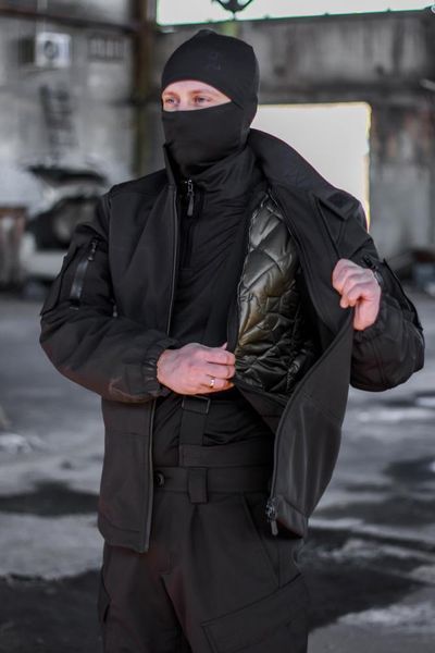 Зимова військова куртка Soft Shel (софтшел) чорний 1366939 фото