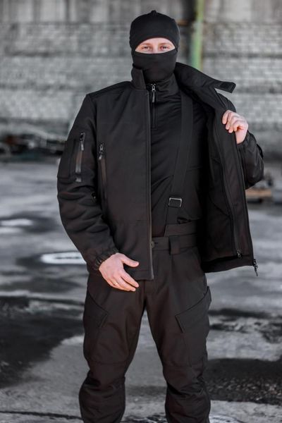 Зимова військова куртка Soft Shel (софтшел) чорний 1366939 фото