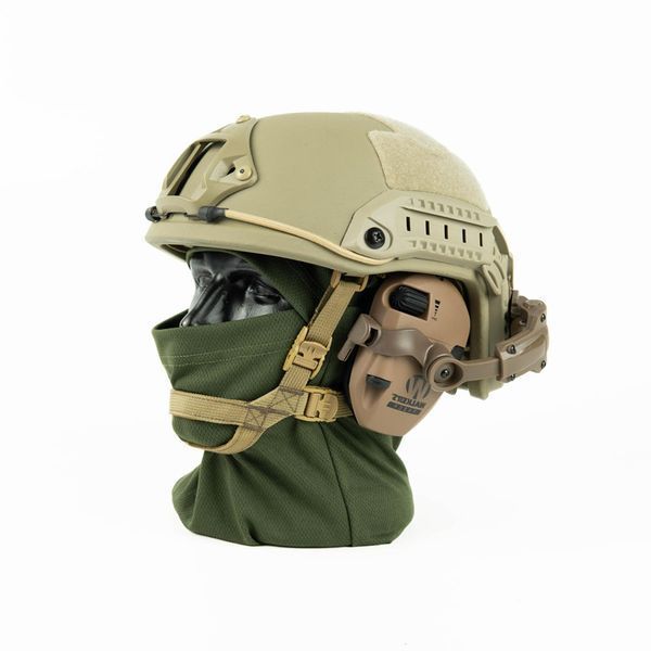 Комплект: шолом Fast Helmet NIJ IIIA + наушники Walkers Razor Slim с чебурашкой + кавер Мультикам Плитоноска М7 (Мультикам) +7 підсумків Керамічні плити 6-го класу захисту 54312354 фото